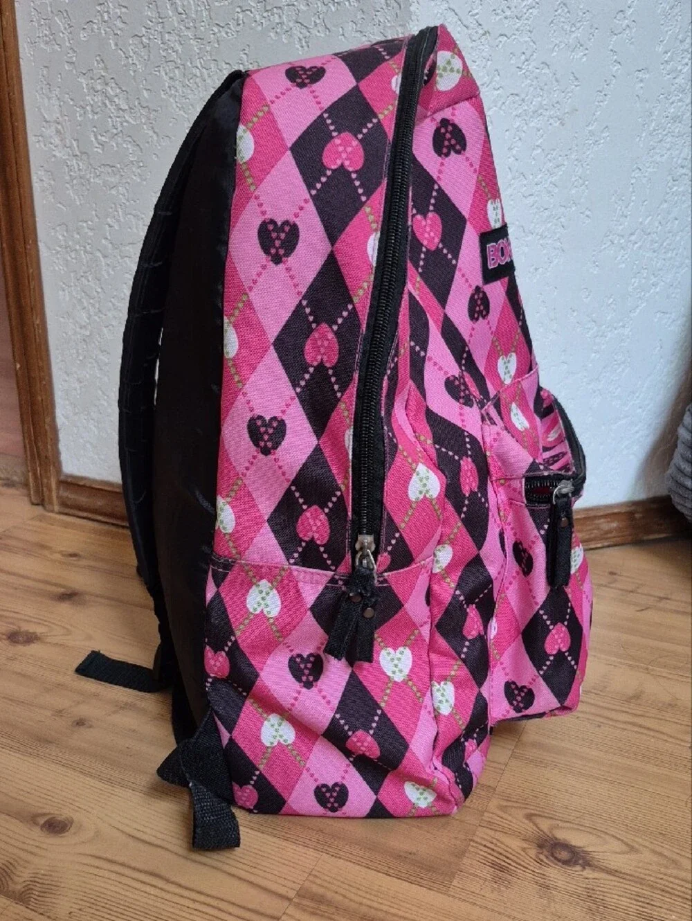 Bongo Kids Pink Heart Print Backpack